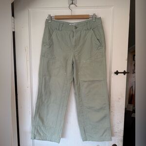 UO Urban Outfitters Canvas Double Knee Cargo Carpenter Pants Green 27
